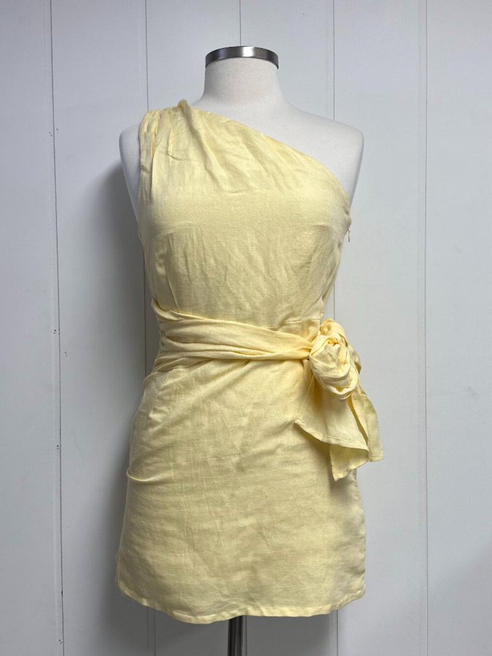 Birdie Linen Shoulder Tie Dress